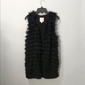 Black Faux Fur Vest